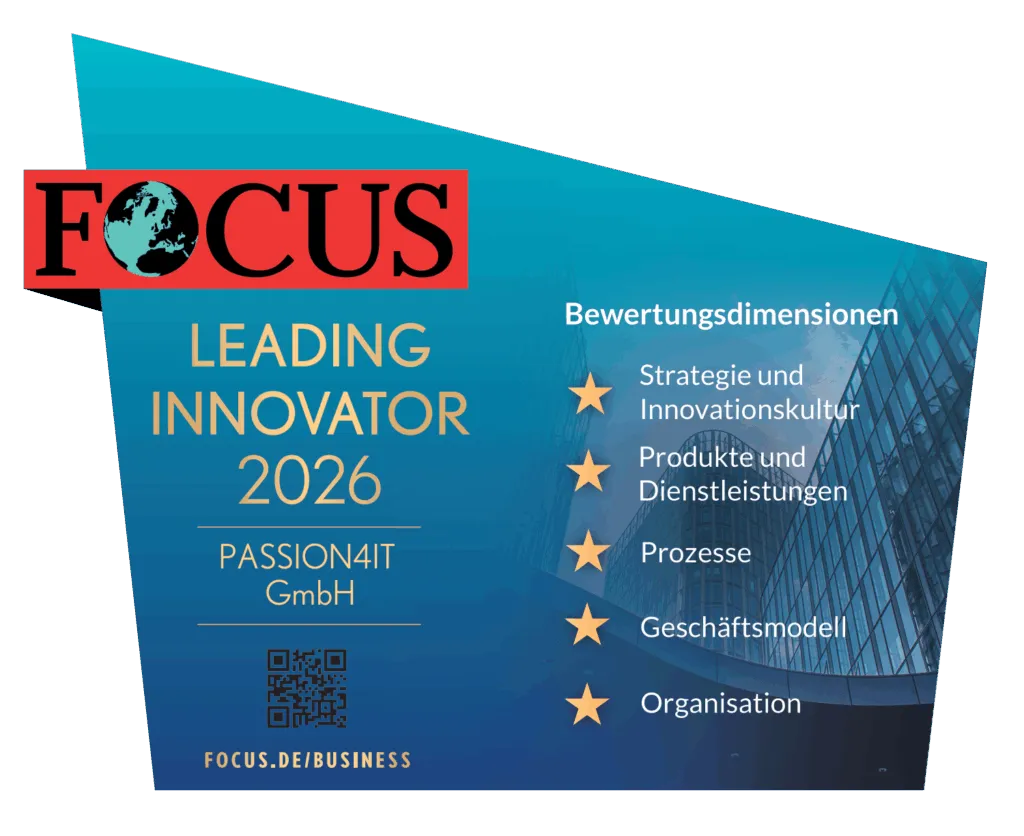 FOCUS-Siegel Leading Innovator 2026 für PASSION4IT